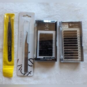 Eyelash Extensions Tweezer Set Tools Starter Kit BL Lashes Okolashes